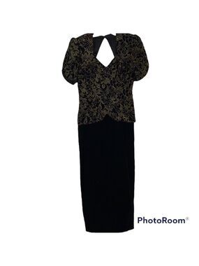 Black Velvet Maxi Dress Prom Scott McClintock Gown